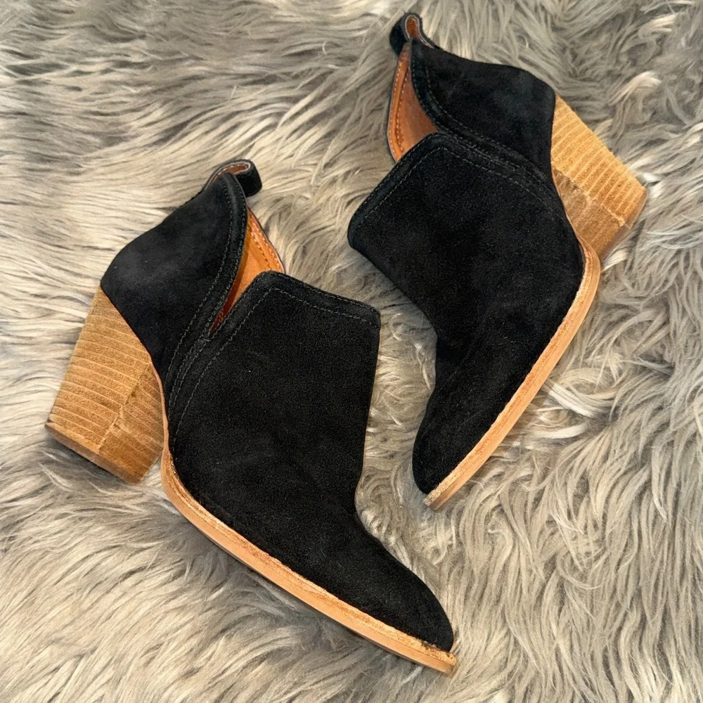 Jeffrey Campbell Rosalee Black Oiled Suede Ankle Boot Booties Size 8.5 - Picture 3 of 12